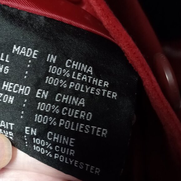 Women's Red Suede Leather Jacket - Picture 4 of 6